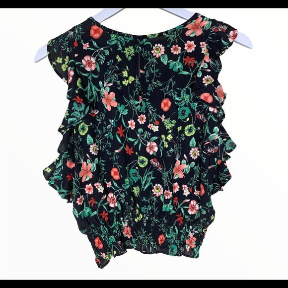 SIENNA SKY Boho Georgette Floral Blouse Black M - Picture 7 of 7